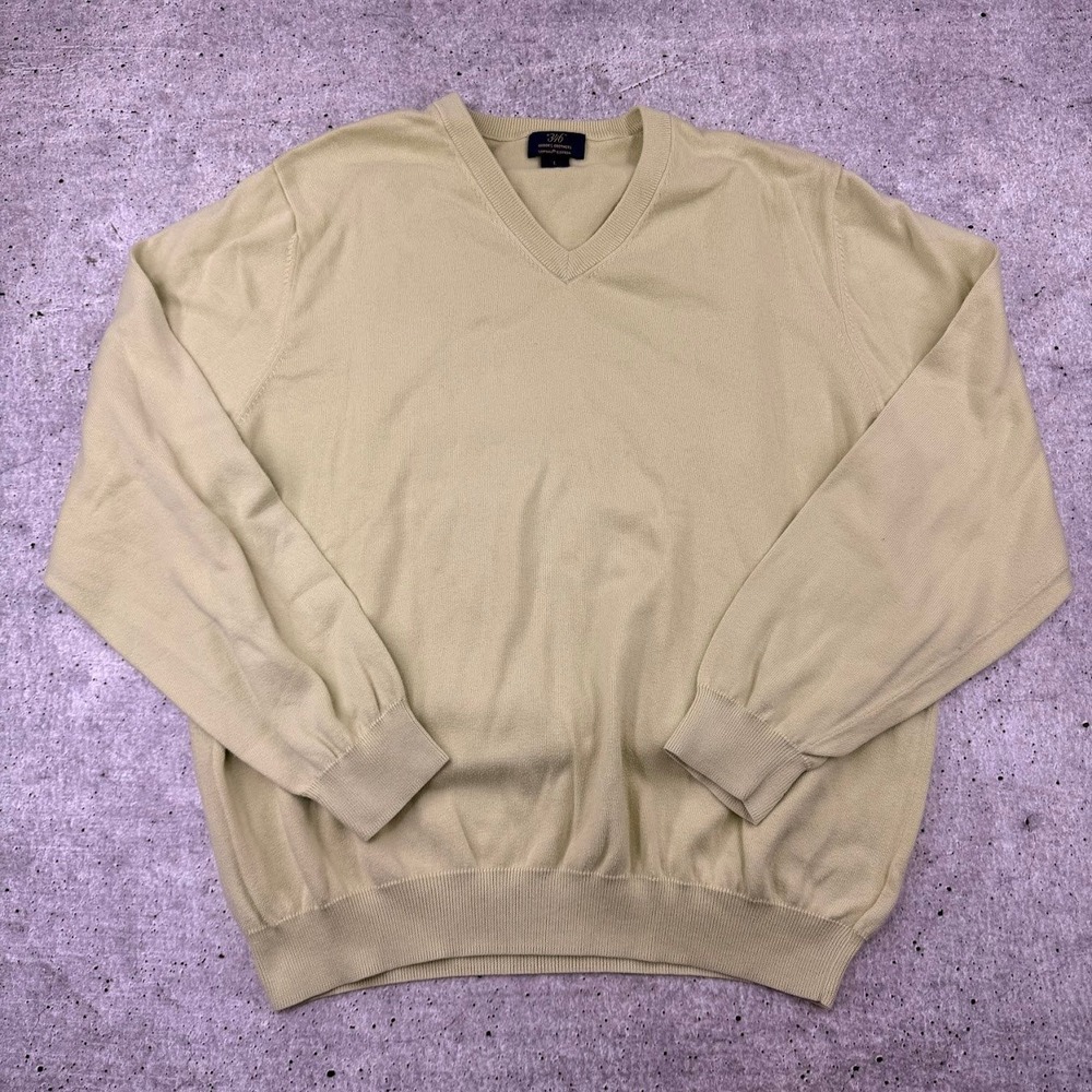 Brooks Brothers 346 Supima Cotton V Neck Lightweight Sweater Light Green Mens L